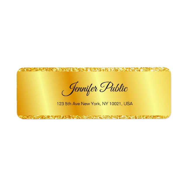 Elegant Gold Glitter Look Hand Script Template (Front)