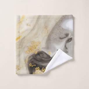 Elegant Gold Glitter Marble   Modern Chic   Wash Cloth
