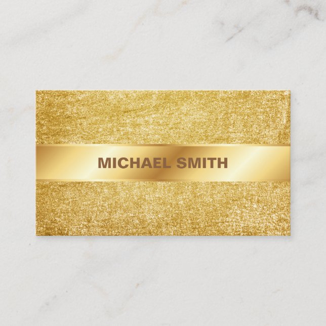 Elegant Gold Glitter Modern Chic Business Card (Front)