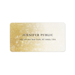 Elegant Gold Glitter Modern Template Trendy Chic Label