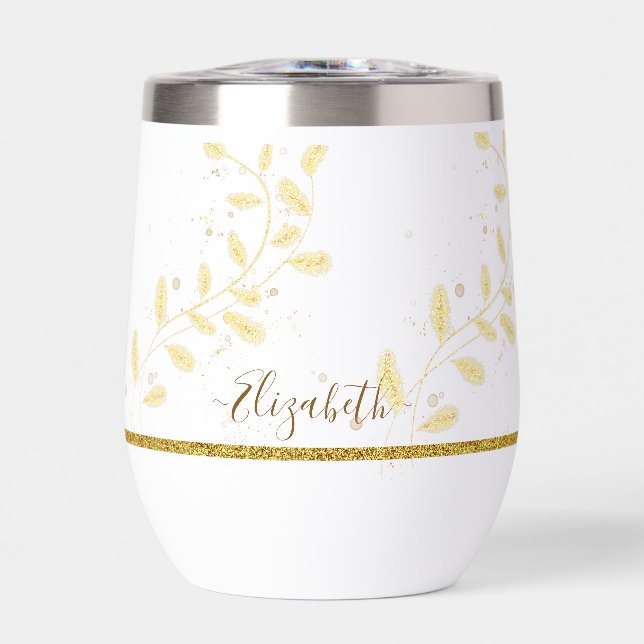 Elegant Gold Glitter Monogram Name (Front)