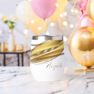 Elegant Gold Glitter Monogram Name
