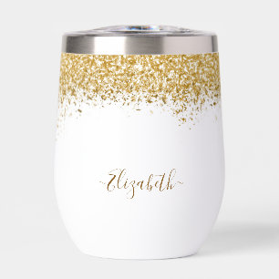 Elegant Gold Glitter Monogram Name