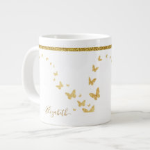 Elegant Gold Glitter Monogram Name