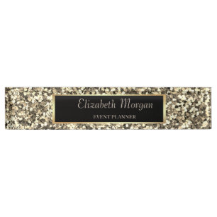 Elegant Gold Glitter Nameplate