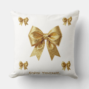 Elegant Gold Glitter Ornament Cushion