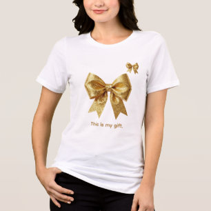 Elegant Gold Glitter Ornament Tri-Blend Shirt