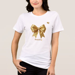 Elegant Gold Glitter Ornament Tri-Blend Shirt