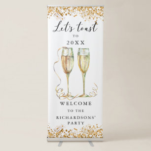 Elegant Gold Glitter Party Welcome Banner