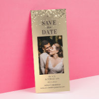 Elegant Gold Glitter Photo Wedding