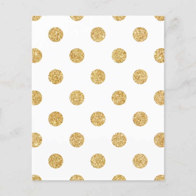 Elegant Gold Glitter Polka Dots Pattern Flyer (Front)