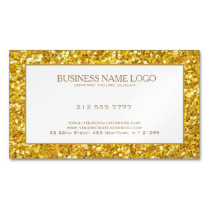 Elegant Gold Glitter Sparkles Pattern Magnetic Business Card