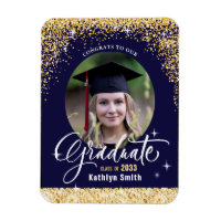 Elegant Gold Glitter Sparkling Graduation Photo