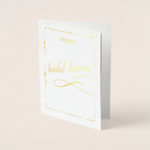 Elegant Gold Glitter Sparkly Virtual Bridal Shower Foil Card