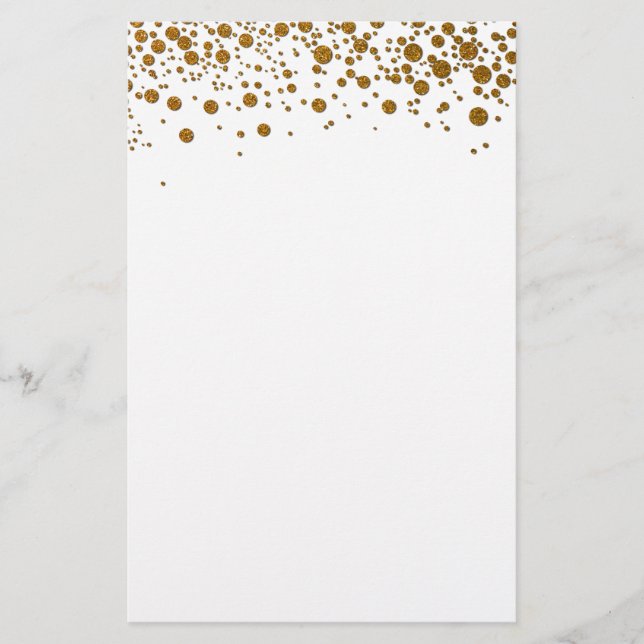 Elegant gold glitter Stationery (Front)
