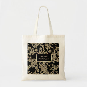 Elegant Gold Glitter Swirls Tote Bag