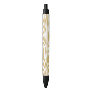Elegant Gold Glitter Texture Print Black Ink Pen