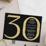 Elegant Gold Glitter Typography 30th Birthday Invitation<br><div class="desc">Celebrate in style with these trendy and elegant gold glitter 30th Birthday invitations. The design is easy to personalise and your guests will be thrilled when they receive these stylish invites.</div>