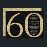 Elegant Gold Glitter Typography 60th Birthday Invitation<br><div class="desc">Celebrate in style with these trendy and elegant gold glitter 60th Birthday invitations. The design is easy to personalise and your guests will be thrilled when they receive these stylish invites.</div>