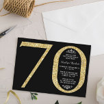 Elegant Gold Glitter Typography 70th Birthday Invitation<br><div class="desc">Celebrate in style with these trendy and elegant gold glitter 70th Birthday invitations. The design is easy to personalise and your guests will be thrilled when they receive these stylish invites.</div>