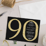 Elegant Gold Glitter Typography 90th Birthday Invitation<br><div class="desc">Celebrate in style with these trendy and elegant gold glitter 90th Birthday invitations. The design is easy to personalise and your guests will be thrilled when they receive these stylish invites.</div>