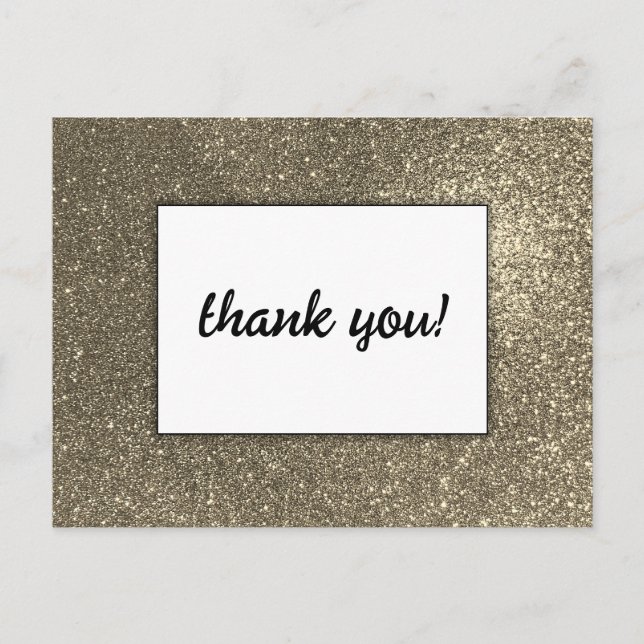 Elegant Gold Glitter Wedding Event Thank You  Postcard (Front)