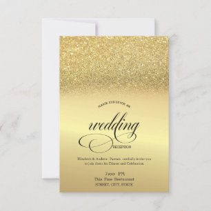 Elegant Gold Glitter Wedding Rehearsal Dinner   Invitation