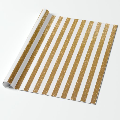 Image of Elegant gold glittery striped wrapping paper