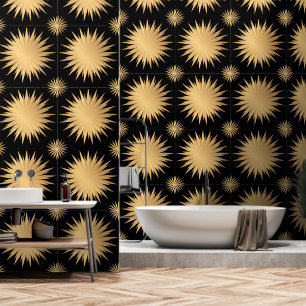 Elegant Gold Golden Black Modern Pattern Wallpaper