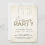 Elegant Gold Goodbye 30s 40th Birthday Party Invitation<br><div class="desc">This elegant 40th Birthday Party invitation design by The Spotted Olive™ features a soft gold background with an image of sparkly gems streaming down from the top and the words "Goodbye 30s Party" stylishly typeset featuring the word "Party" filled with an image of gold glitter. PLEASE NOTE: THIS DESIGN ONLY...</div>