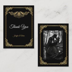 Elegant gold Gothic Halloween wedding Card