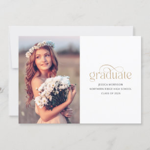 Elegant Gold Graduate Typography 2025 Graduation Invitation
