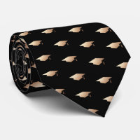 Elegant Gold Graduation Cap Black