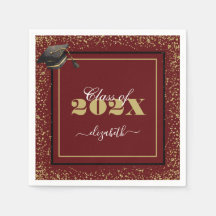 Elegant Gold Graduation Class of 2025 Custom Name