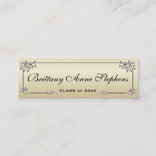 Elegant Gold Graduation Name Card Insert