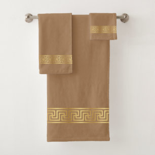 Elegant gold greek pattern Bath Towel Set