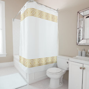 Elegant gold greek pattern Shower Curtain
