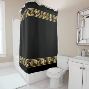 Elegant gold greek pattern Shower Curtain