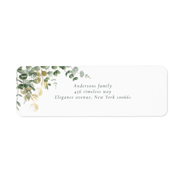 Elegant Gold Green Eucalyptus Wedding  (Front)