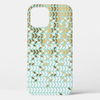 Elegant Gold Green Leaf Pattern
