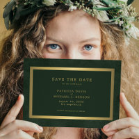 Elegant gold green simple typography wedding