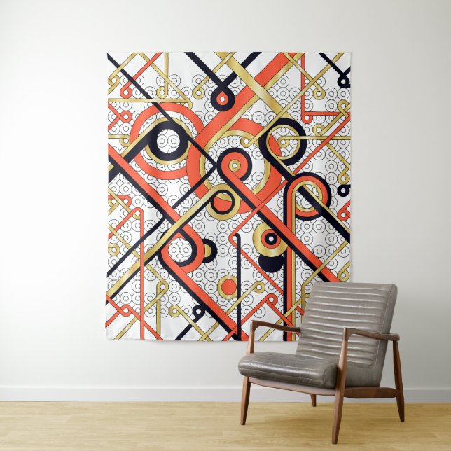 Elegant Gold & Green Wall Hanging Tapestry (In Situ)
