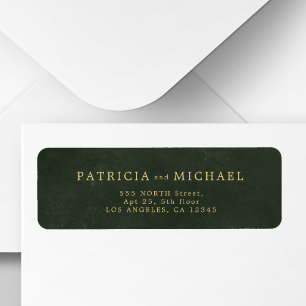 Elegant gold green wedding return address