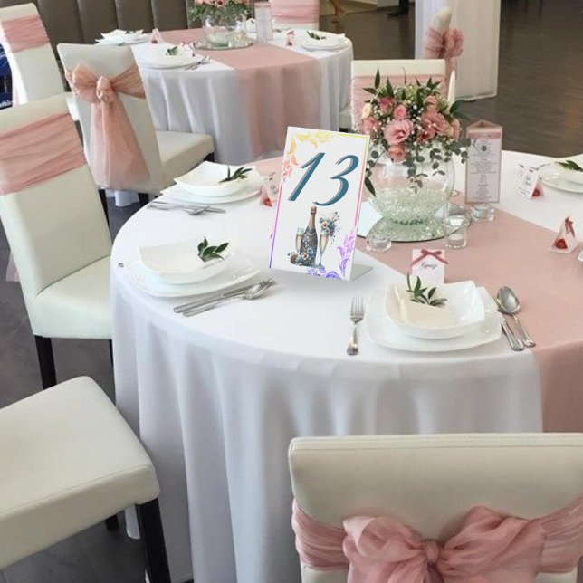 Elegant Gold Greenery Botanical Wedding Table Numb Pedestal Sign (Creator Uploaded)