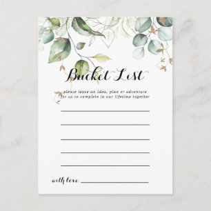 Elegant Gold Greenery Bucket List Cards