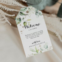 Elegant Gold Greenery Calligraphy Wedding Welcome