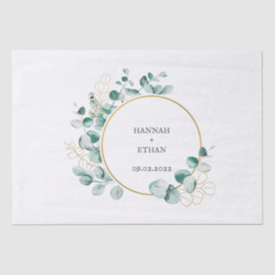 Elegant Gold Greenery Eucalyptus Personalised   Tissue Paper