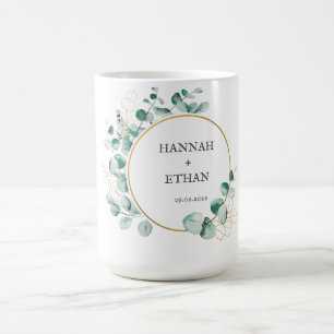 Elegant Gold Greenery Eucalyptus Personalized   Coffee Mug