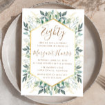 Elegant Gold Greenery Leaves 80th Eighty Birthday Invitation<br><div class="desc">Elegant Gold Greenery Leaves 80th Eighty Birthday</div>