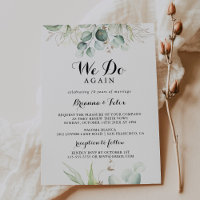 Elegant Gold Greenery We Do Again Vow Renewal